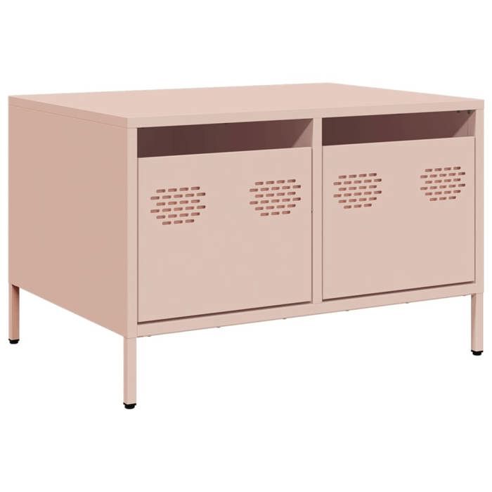 VidaXL Meuble TV rose 68x50x43,5 cm acier laminé à froid, support TV, buffet TV, armoire hifi, banc TV, armoire en métal, 851239