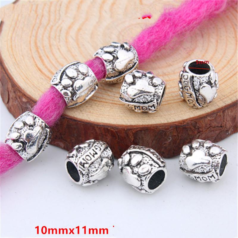 5pcs/bag Silver Metal Hair Rings Braid Dreadlocks Bead Hair Cuffs Dread Tube Charm Dreadlock for DIY Hair Accessaries