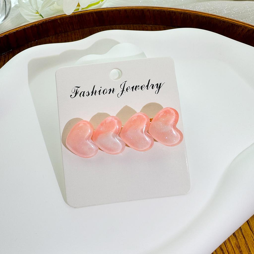 Dongdaemun Simple Color Ice Glitter Love Hairpin, Sweet Dopamine Children'S Bangs Duck Bill Clip