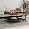 VidaXL Coffee Table Smoked Oak 80x80x45 Cm Engineered Wood and Iron 832815
