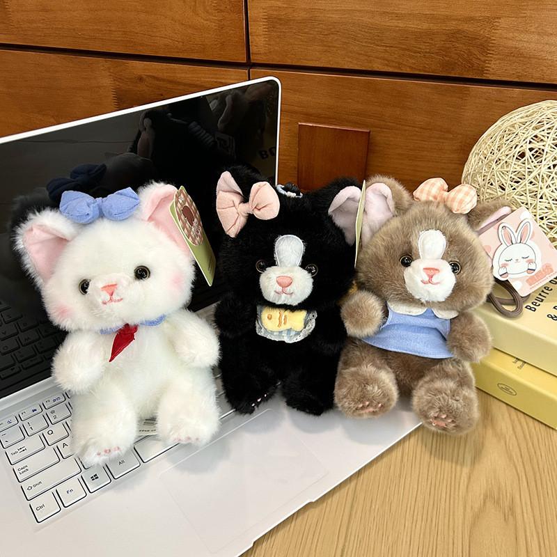 Плюшевый брелок Momo Family Милый мультяшный кот с бабочкой и бантом Для девочек и подростков