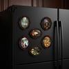 Halloween Refrigerator Magnets Wooden Magnets, Vintage Gothic Oval Frame Fridge with Witch Niche Holiday Souvenir Gifts Ghost Castle Art, Waterproof