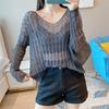 Ice Silk Knitted Top for Women's Autumn and Summer Wear Thin and Sexy Fur Top