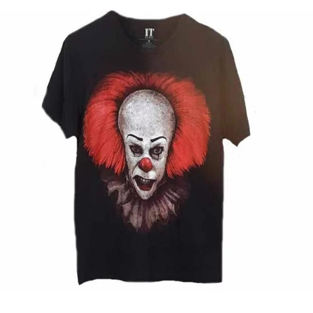 IT The Movie Pennywise Graphic Print Men's Heather Black T-shirt - NWT