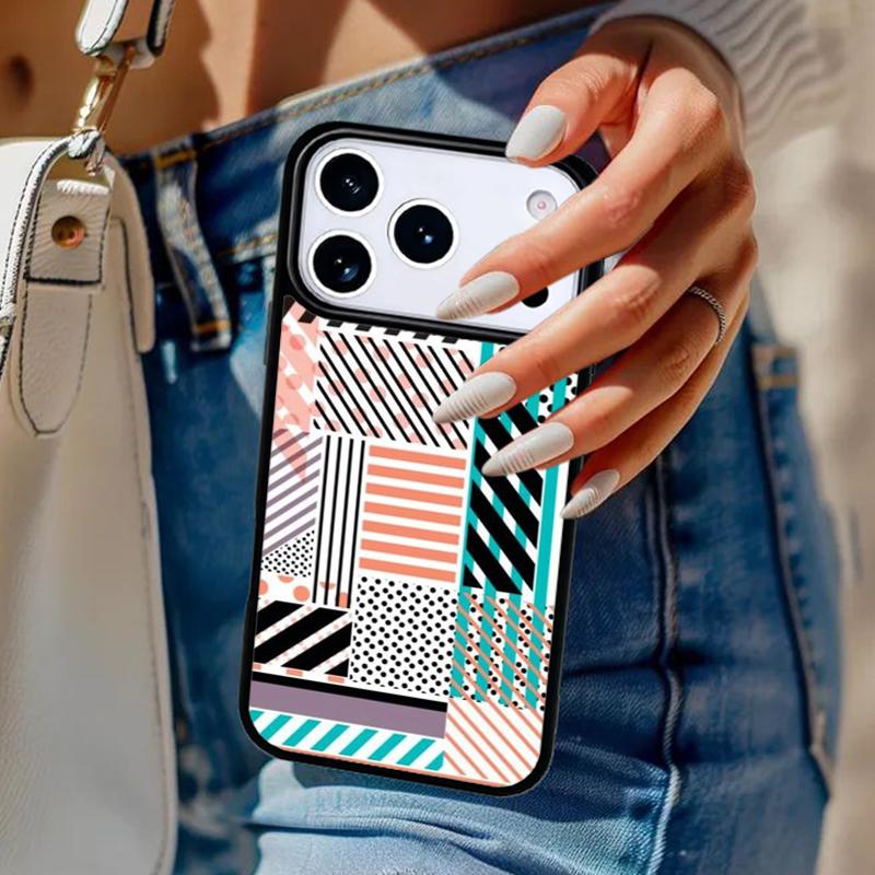 Чехол для телефона с принтом в горошек, полоски, абстрактное искусство для iPhone 17 Air 14 15 13 12 Max, чехол для Apple 16e 11 Pro Max Plus Coque