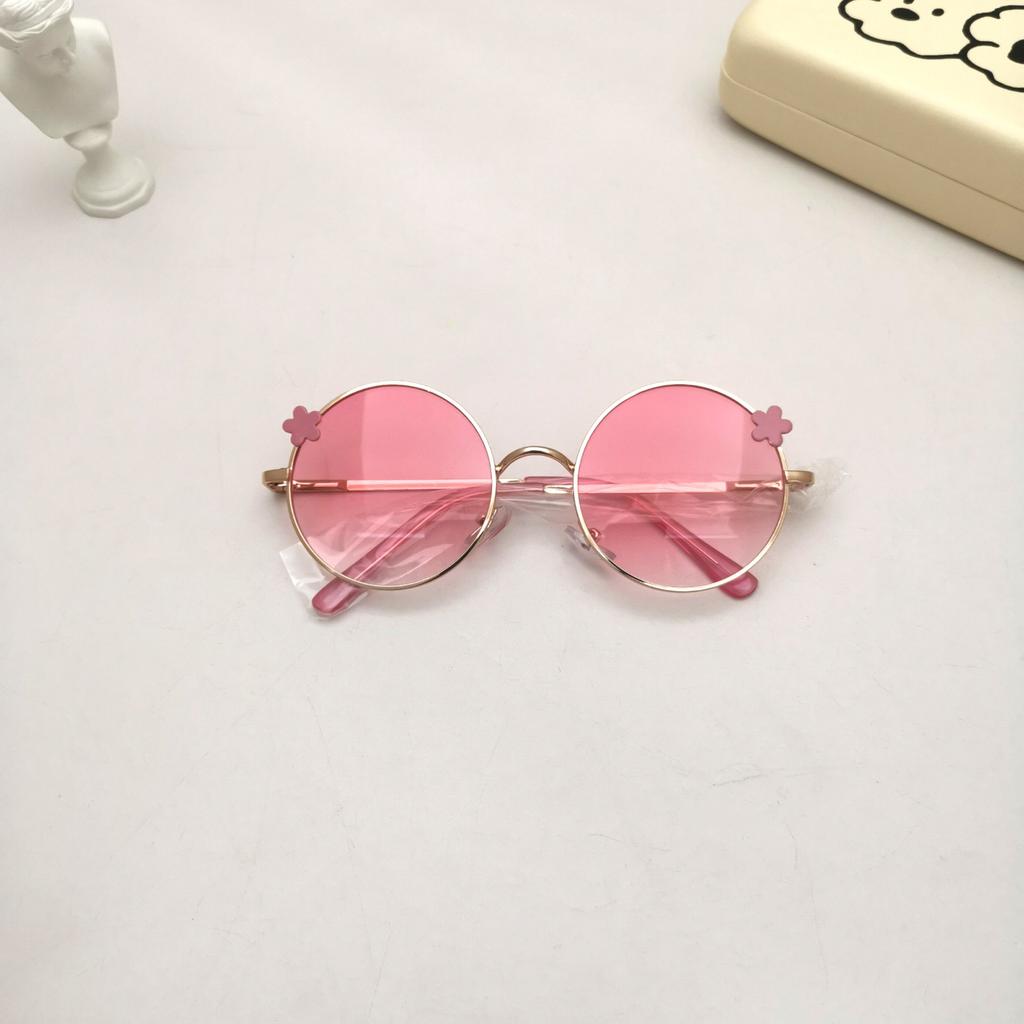 Детские солнцезащитные очки с защитой от ультрафиолета в ретро-металлической круглой оправе, персонализированные солнцезащитные очки, милые круглые очки с изображением маленького тигра