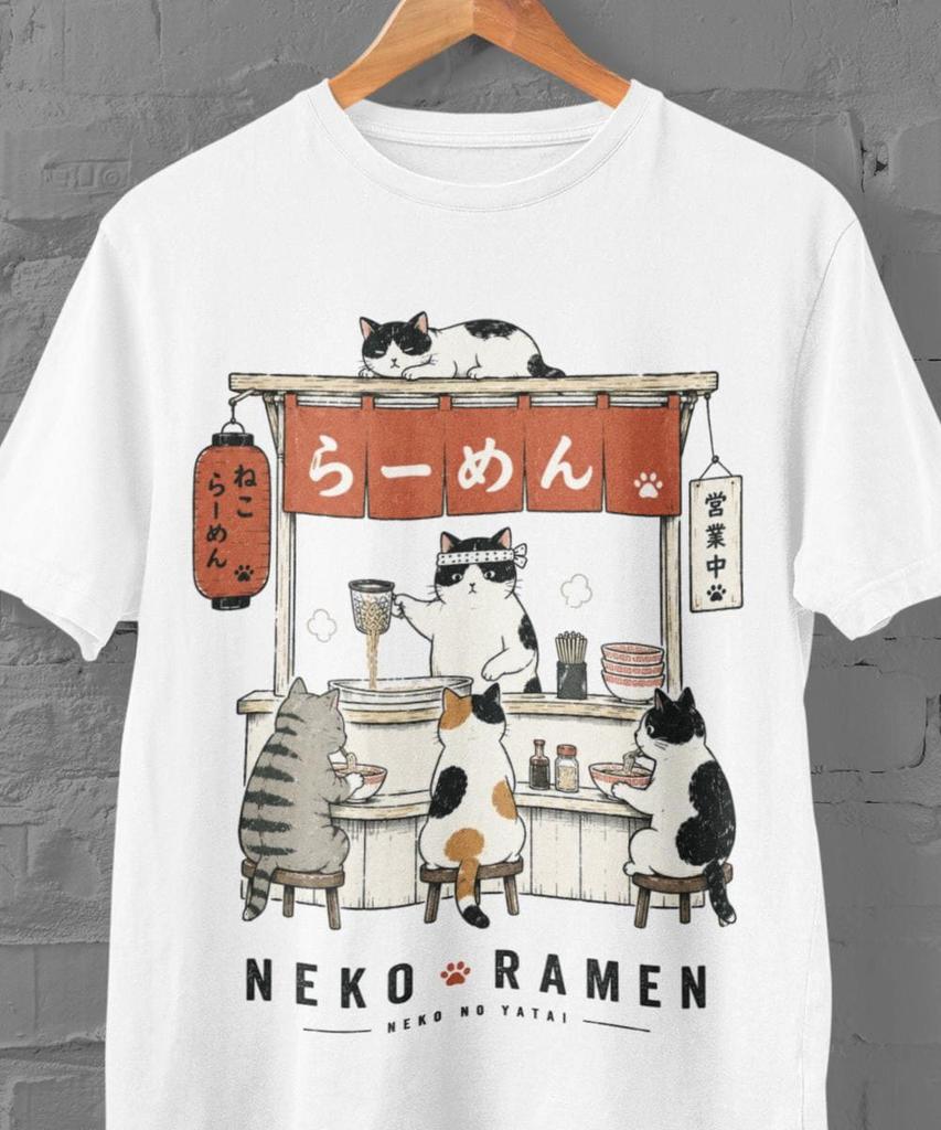 Cat Ramen Shirt – Japanese Cat Noodle Stall Graphic Tee