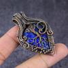 Lapis Lazuli Gemstone Handmade Copper Wire Wrap Tree Of Life Pendant 2.36" O1m35