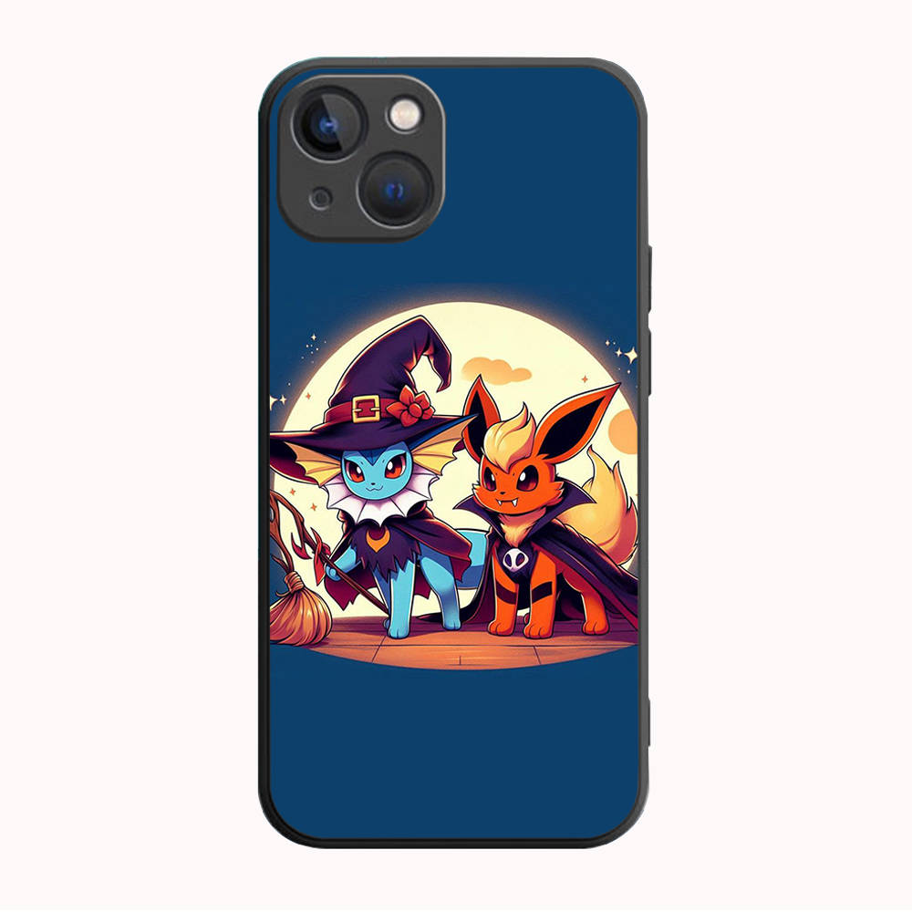B-73 Pokemon Halloween Black Case for Redmi 10A 10C 12C 13C 9A 9C 9T A3X Note 10 9 9S 10S iPhone 11 12 13 14 15 16 X XS Pro Max Mini 7 8 Plus XR