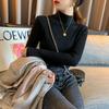 Autumn and Winter Women's Knitwear Slim Long-sleeved Inner Sweater Half-high Neck Black Versatile Bottoming Shirt