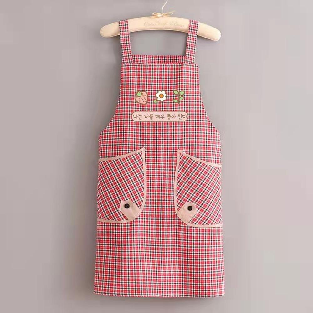 Breathable Kitchen Apron Flower Cooking Smock New Catering Work Clothes for Women Girl