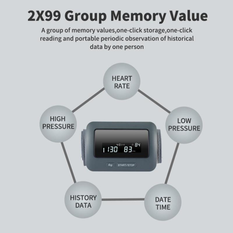Blood Pressure Monitor - Wireless Uppr Arm Cuff BP Machine with One Piece Design, Stores Historical Data