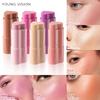 YOUNG VISION 1PCS Heart Blush Cream Contouring Stick Face Modifier Mousse Blush Lipstick 2-in-1