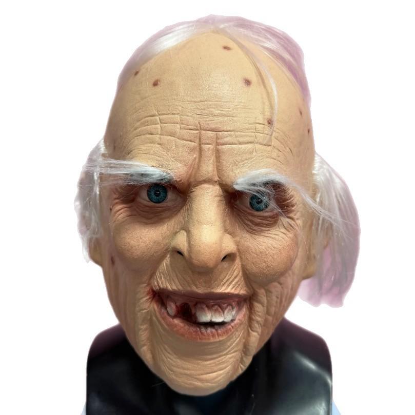 Halloween toothless bald old man horror mask latex headgear costume mask can be labeled and passes quality inspection
