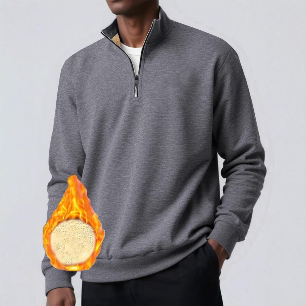 Мужской пуловер с длинным рукавом, толстовка со стойкой, повседневного кроя, с высоким воротником, базовая рубашка из овечьей шерсти