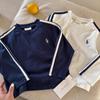 Kids Spring Athletic T Shirt with Side Stripes for Boys and Girls