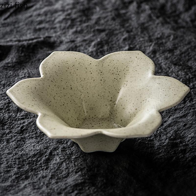 Vintage Ceramic Flower Shaped Bowl Restaurant Dim Sum Bowl Dessert Bowl Thick Soup Bowls Molecular Food Specialty Tableware