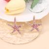 European and American women's light luxury and versatile high-end stud earrings, inlaid with spinel starfish fashion and versatile women's earrings