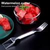 Stainless Steel Fruit Fork Cutter Watermelon Dual Slicer Tool with 2-In-1 Head Fork Lightweight