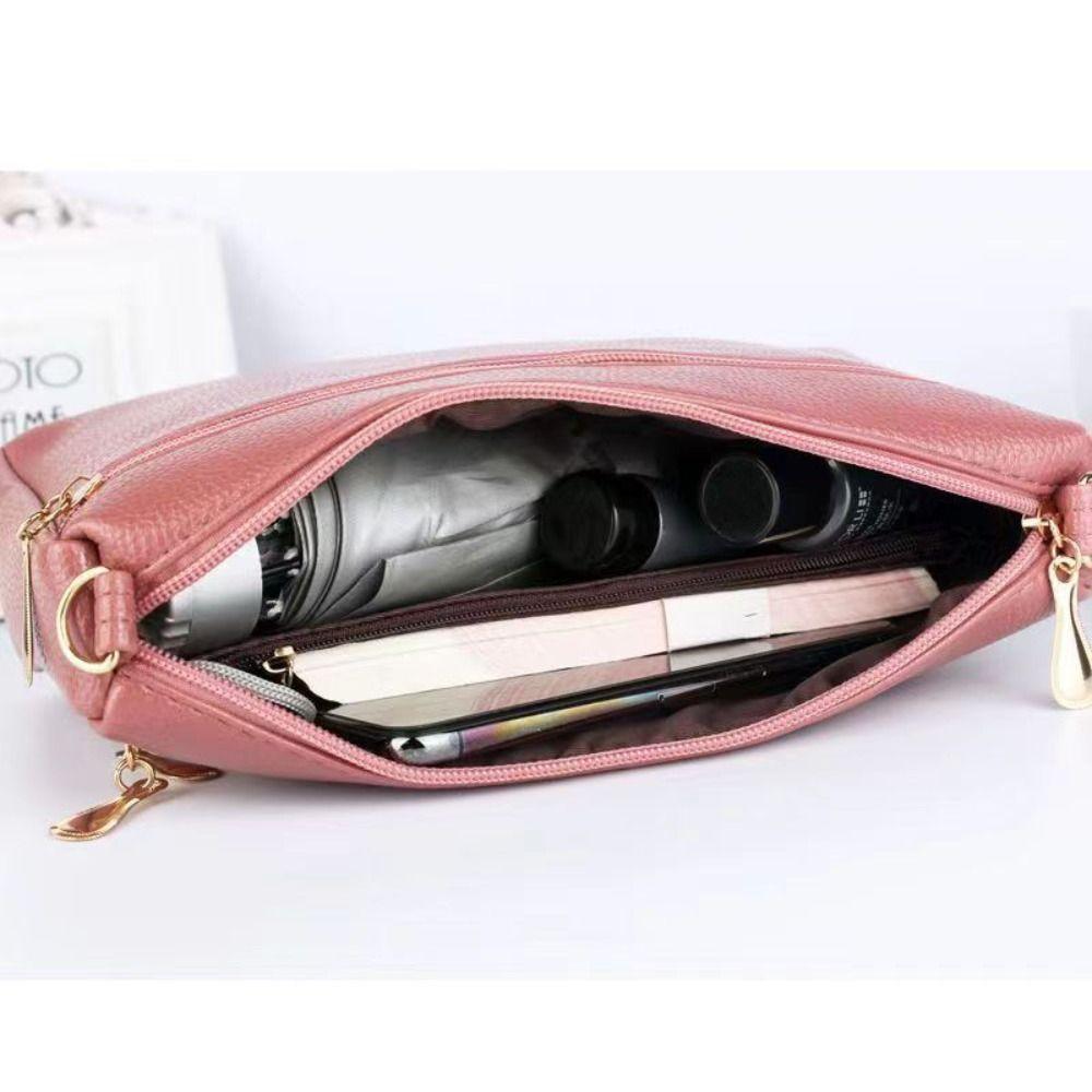Vintage Square Shape Mom Crossbody Bag PU Multi-Layer Shoulder Crossbody Bags Urban Simple Travel Bag Shopping Use