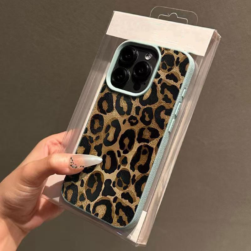 INS Чехол для телефона с коричневым леопардовым принтом для iPhone 17 16 Pro Max 15 14 Plus 13 12 11 XR XS Max Мягкий силиконовый чехол из ТПУ с узором личи