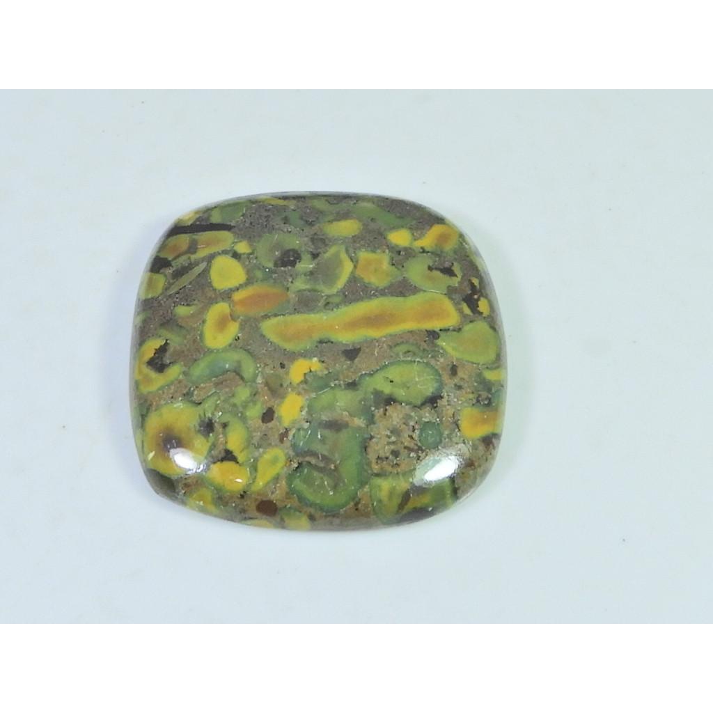 33X33X06MM Натуральный Фруктовый Яшма Кабошон Подушка Россыпной Камень 64 карата. B-343