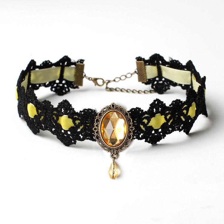 Gothic Retro Punk Lace Choker Necklace for Women