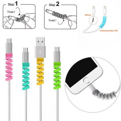 5/10/20/50 шт. защитная силиконовая обертка для провода Apple IPhone USB зарядный кабель противоразрывная спиральная защитная крышка