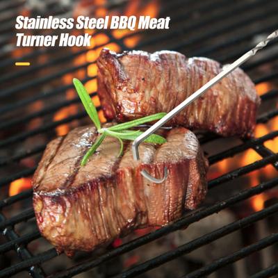 Косичка Лопатка для еды Нержавеющая сталь Лопатка для гриля Крюк Эргономичный Крюк для переворачивания мяса для гриля Стейк Ребра Курица