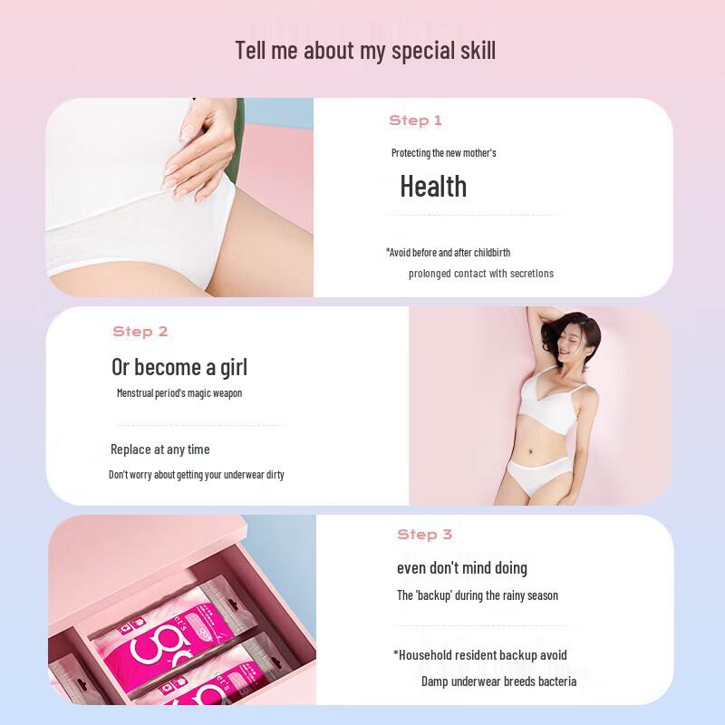 Freego Women's Sterilized Disposable Cotton Panties - 3x5 Pack Bundle