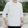Men Tops Round Neck Long Sleeve Autumn Tops Solid Color Thin Bottom Tops Regular Style Casual Pullover Tops