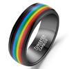 Кольцо из электролитически покрытой черной радужной вольфрамовой стали шириной 8 мм - Мужской размер США