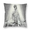 Yoga Like Lotus Square Pillowcase Polyester Linen Velvet Printed Zip Decor Sofa Seater Cushion Cover