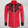 Men's Line Leaves Printed Long Sleeve Shirts Casual Cardigan New Button Holiday Fashion Shirts