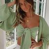 Creativity Summer Ladies Fashion Personality Bubble Sleeve TopSexy Bow Tie Tube Top Women's Clothing