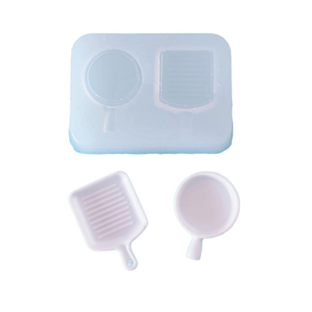 Miniature Food Silicone Mold Dessert Tray Plate UV Resin Molds Dollhouse Accessories Kitchen Baking Tool Craft