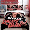 3pcs Duvet Cover Set (1*Duvet Cover + 2*Pillowcase, Without Core), Custom Name Bride of Chucky Pattern Bedding Set, Home Bedroom Decor Gift