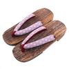 Geta Wooden In Burnt Paulownia Wood for Women [KYOETSU] (Japanese Clogs) Dull, (4 Lilac, Small)