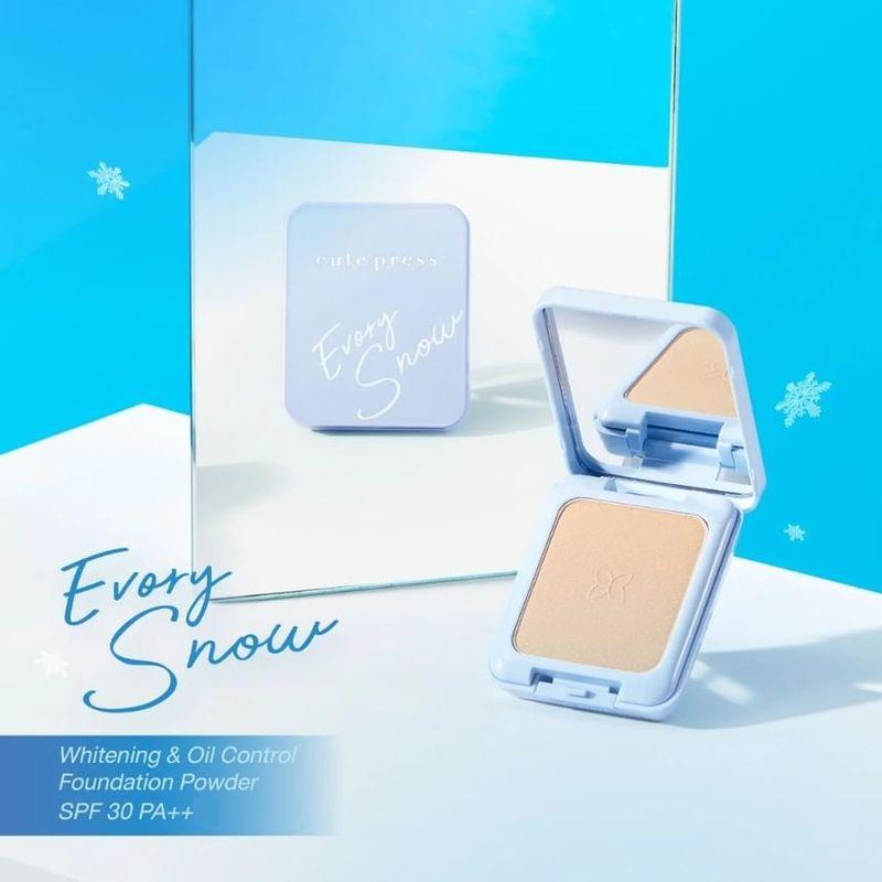 Cute Press - Осветляющая пудра для лица Evory Snow с контролем жирности SPF 30 PA ++