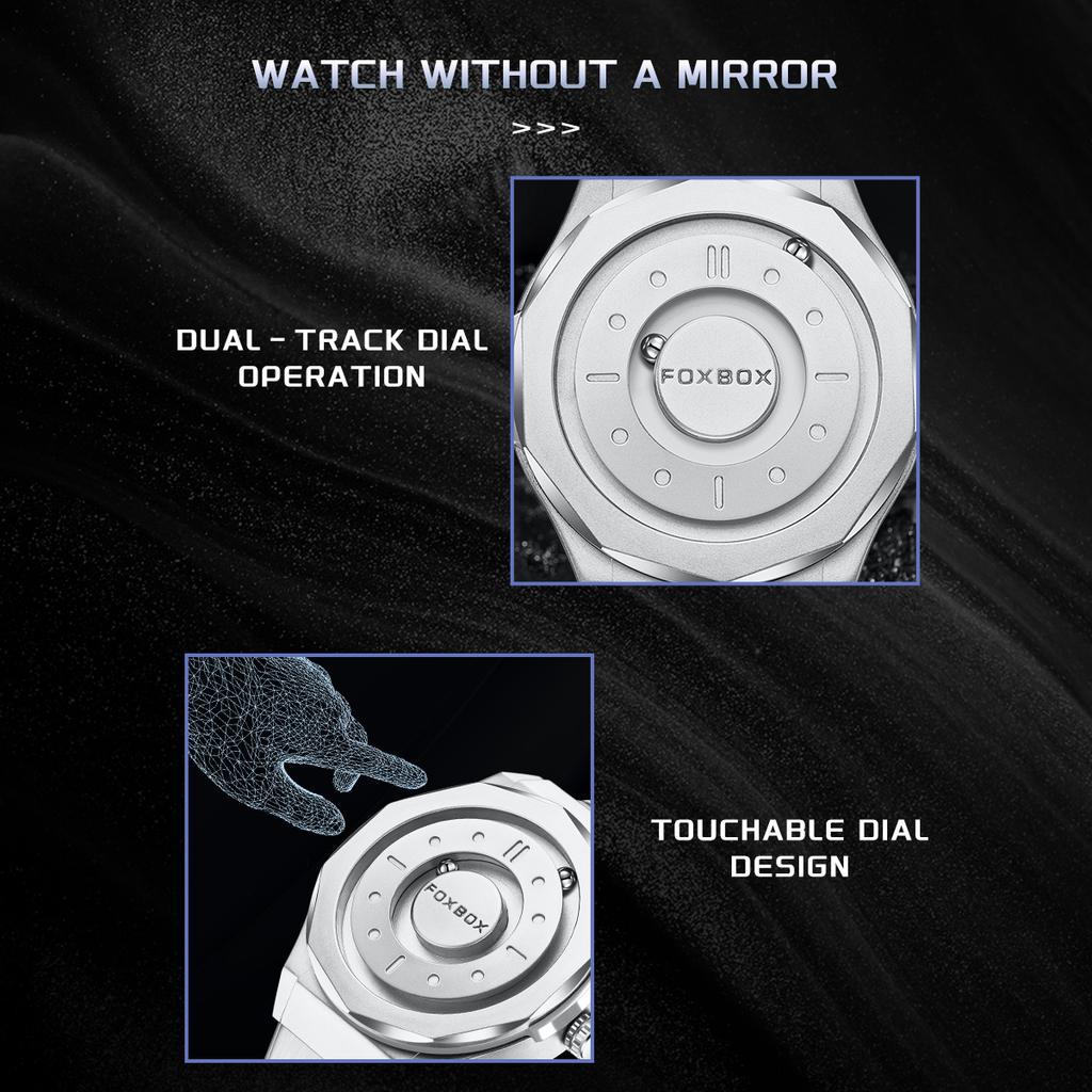 FOXBOX Top brand luxury watches mens Pointer Magnetic Force Waterproof Sports quartz Fashion mens wristwatch relogios masculino