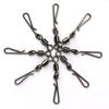 50Pcs Stainless Steel Fishing Swivels MS + QL Interlock Rolling Swivel with Hooked Snap Fish Hooks