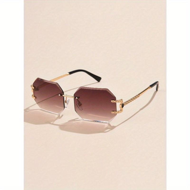 1 шт. Женские металлические безободковые квадратные очки с маленькой оправой, с полым дизайном, винтажные, сексуальные, элегантные, декоративные, модные, подходят для повседневной носки, для праздника