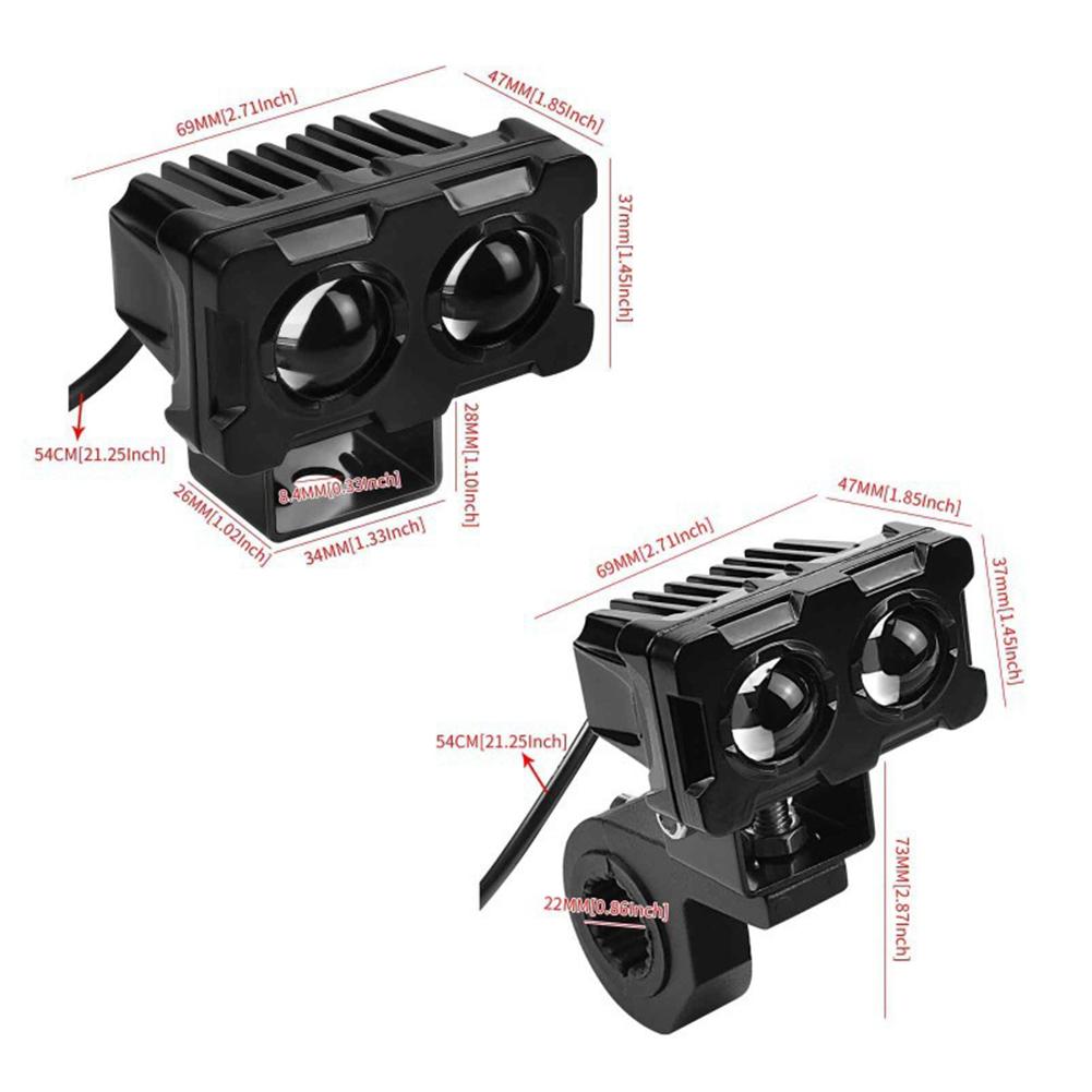 1 шт. 60 Вт светодиодный прожектор для мотоцикла с линзами, двойные линзы, прожектор для мотоциклов, вспомогательная противотуманная фара, двухцветный белый желтый свет