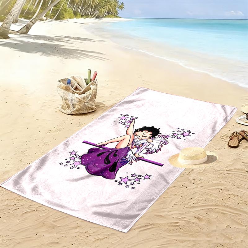 Betty Boop Beach Towel, Multi-purpose Beach Towel Perfect for Camping and Beach Vacations