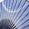 Kimono Fabric Fan and Fan Case Dyed Ripple 22cm [Stylish Iroha] Men's Fan, Set, Frame, Pattern, (Navy)