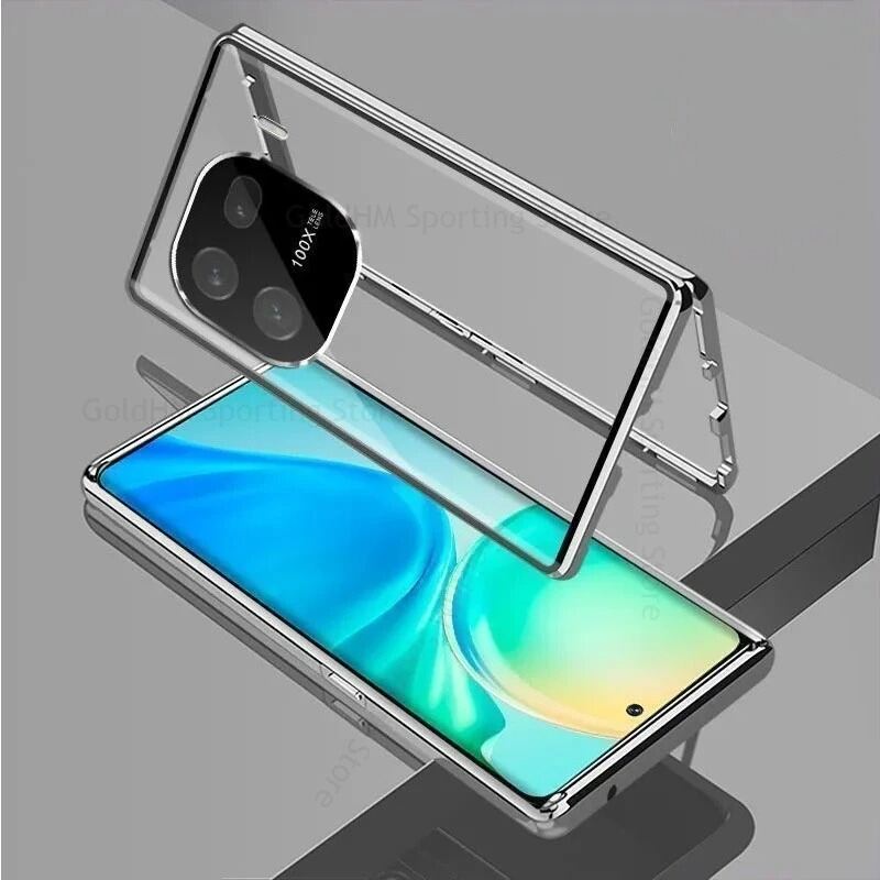 Чехол для Vivo iQOO Z9 Z9x Z10 Turbo 12 13 Pro с двусторонним закаленным стеклом и металлической рамкой, бамперы для телефона, чехол с защитой всей камеры
