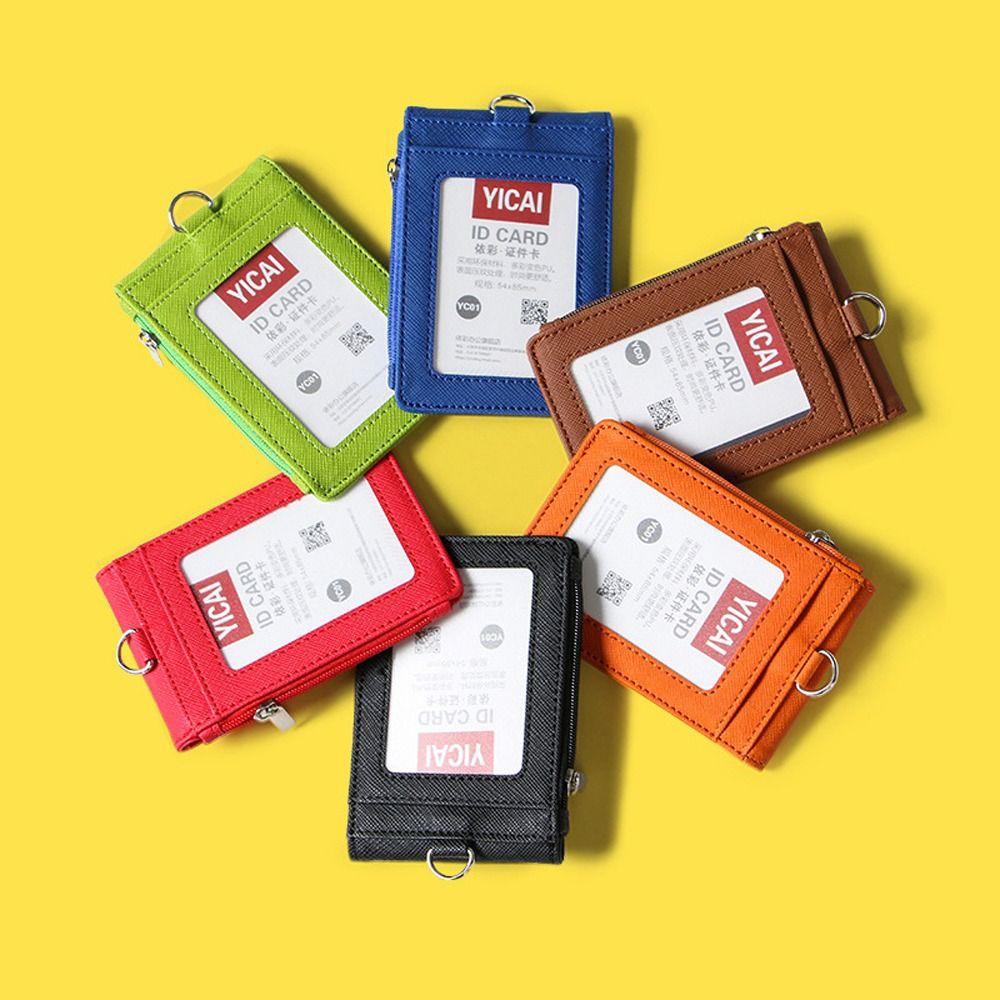 With Lanyard Neck Hanging Card Case Solid Color ID Buse Card Storage  Female/Male