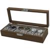 1PC Black Walnut Pattern Wooden 6-Digit Watch Storage Display Box Wooden Watch Packaging Box