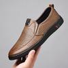 Hollow Leather Shoes Men's 2025 Summer New Handmade Online Casual Leather Shoes Breathable Hole Shoes Shoes Leather Sandals 5216