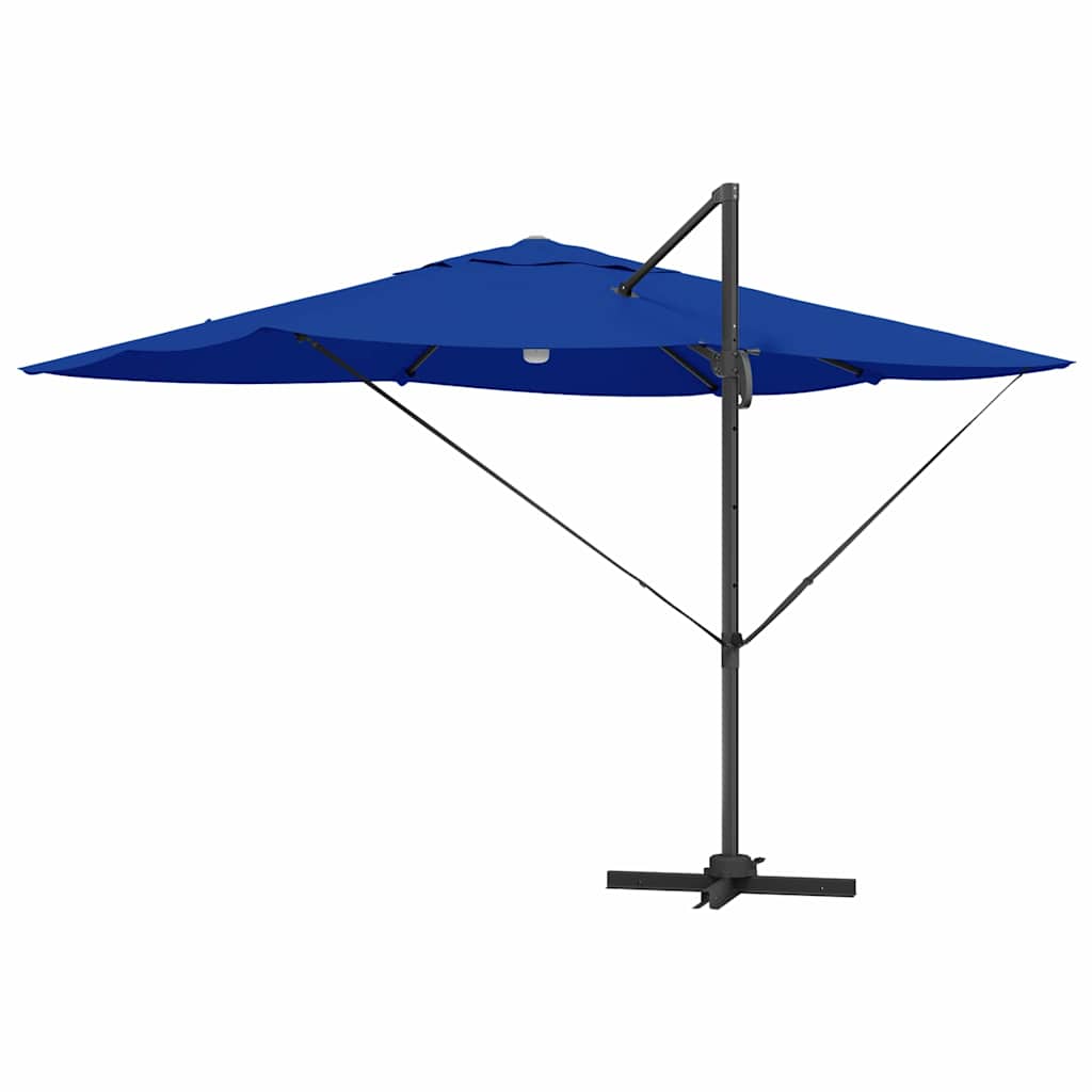 Azur Blue Sun Umbrella with LED Light Strips 351 x 250 x 253 cm